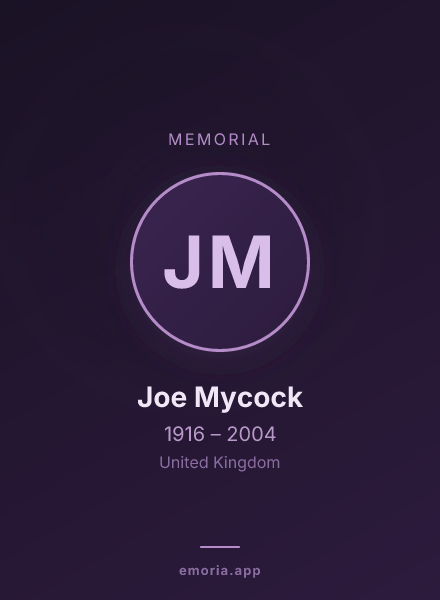 Memorial portrait of Joe Mycock