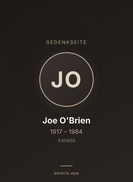 Gedenkportrait von Joe O'Brien