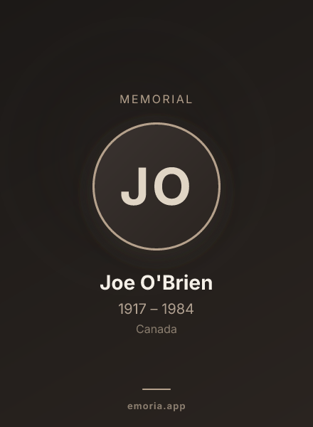 Memorial portrait of Joe O'Brien