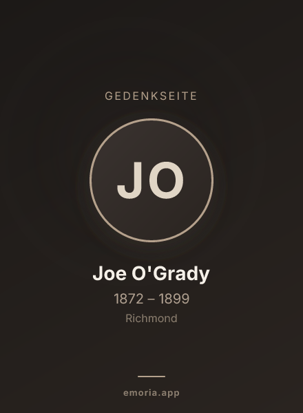 Gedenkportrait von Joe O'Grady