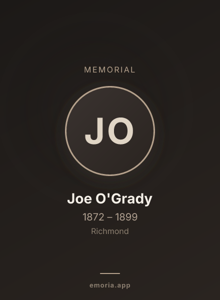 Memorial portrait of Joe O'Grady