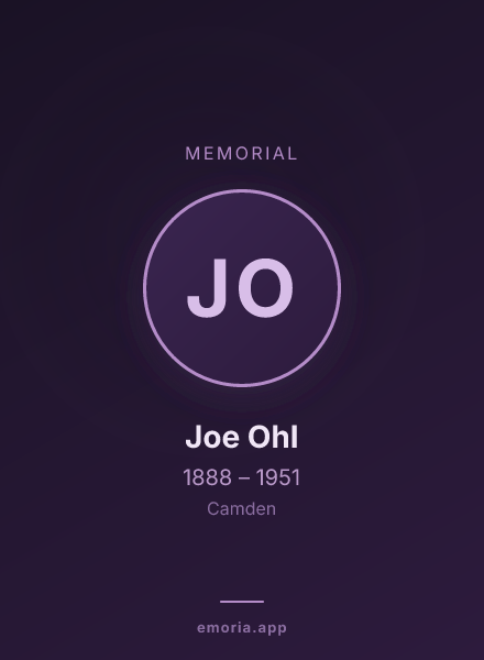Memorial portrait of Joe Ohl