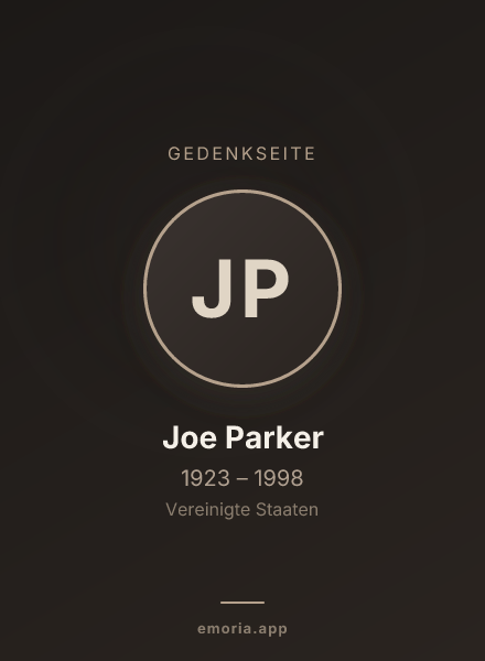 Gedenkportrait von Joe Parker
