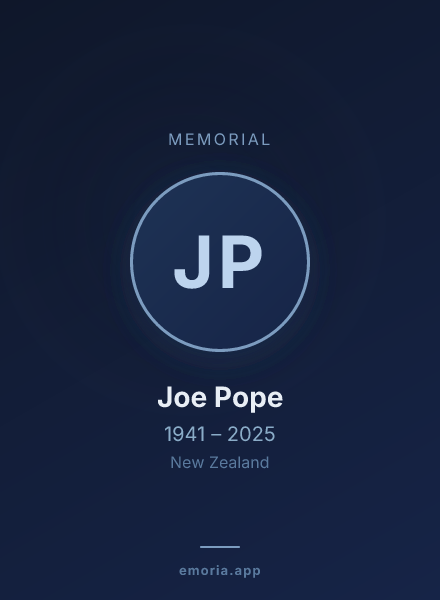 Memorial portrait of Joe Pope