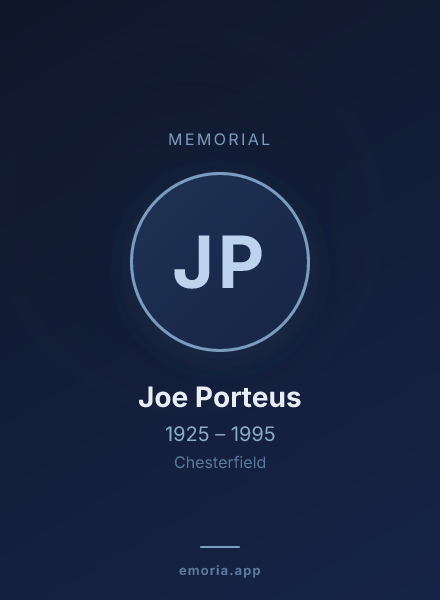 Memorial portrait of Joe Porteus
