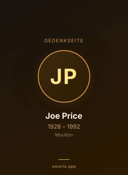 Gedenkportrait von Joe Price
