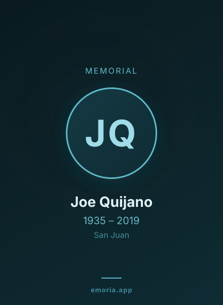 Memorial portrait of Joe Quijano