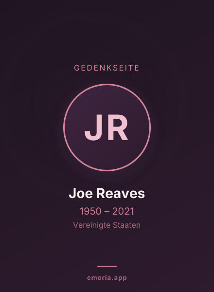 Gedenkportrait von Joe Reaves