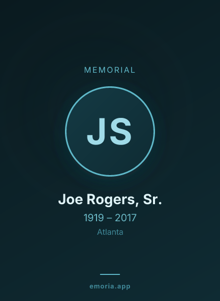 Memorial portrait of Joe Rogers, Sr.