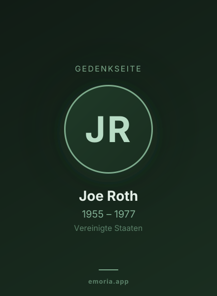 Gedenkportrait von Joe Roth