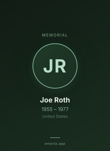 Memorial portrait of Joe Roth