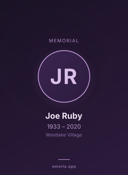 Memorial portrait of Joe Ruby