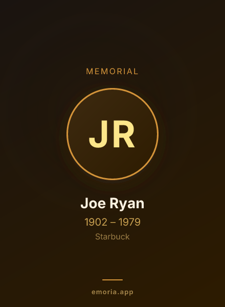 Memorial portrait of Joe Ryan