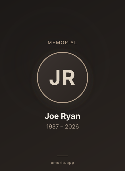 Memorial portrait of Joe Ryan