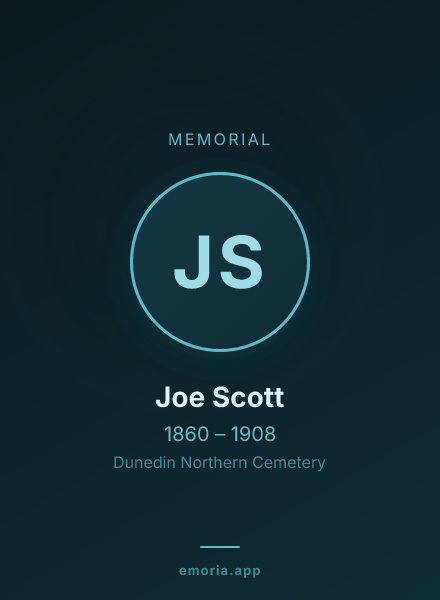Memorial portrait of Joe Scott