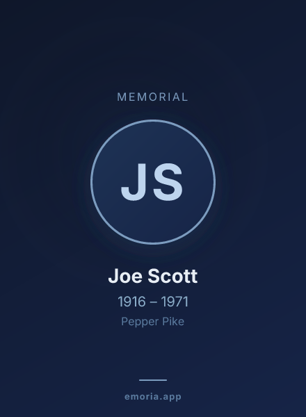 Memorial portrait of Joe Scott