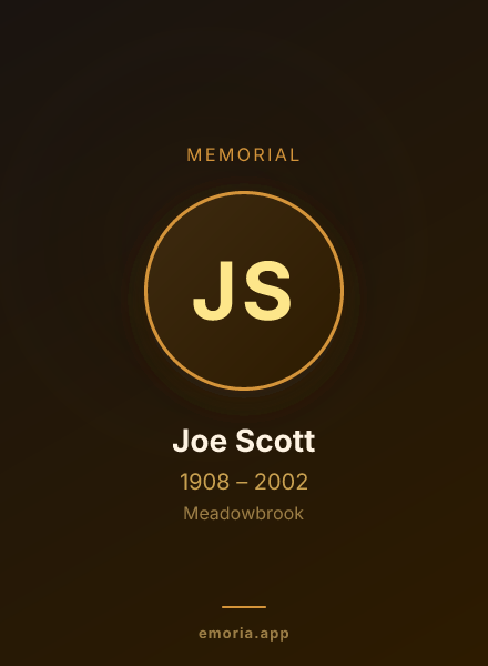 Memorial portrait of Joe Scott