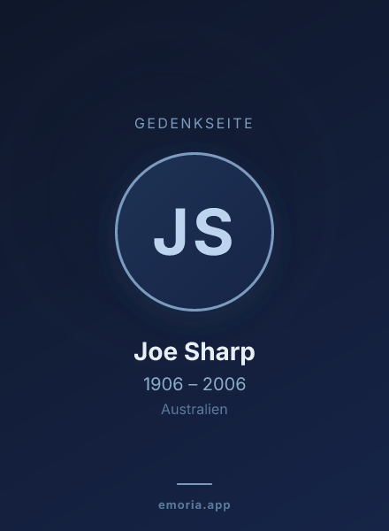 Gedenkportrait von Joe Sharp