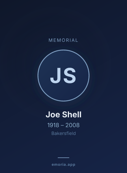 Memorial portrait of Joe Shell