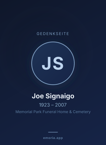 Gedenkportrait von Joe Signaigo