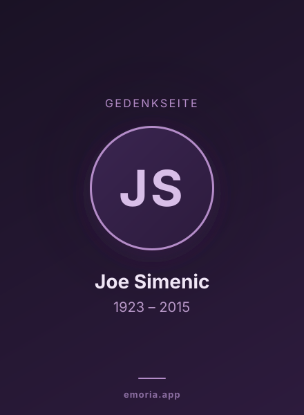 Gedenkportrait von Joe Simenic