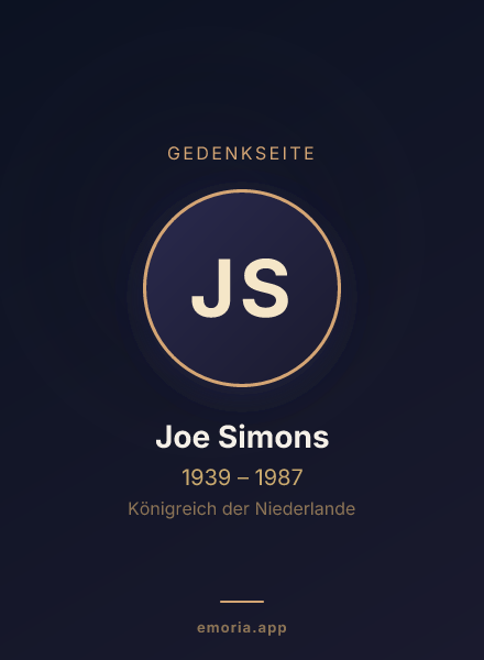 Gedenkportrait von Joe Simons