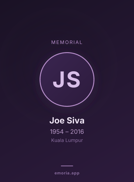 Memorial portrait of Joe Siva