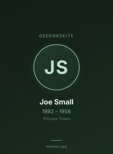 Gedenkportrait von Joe Small