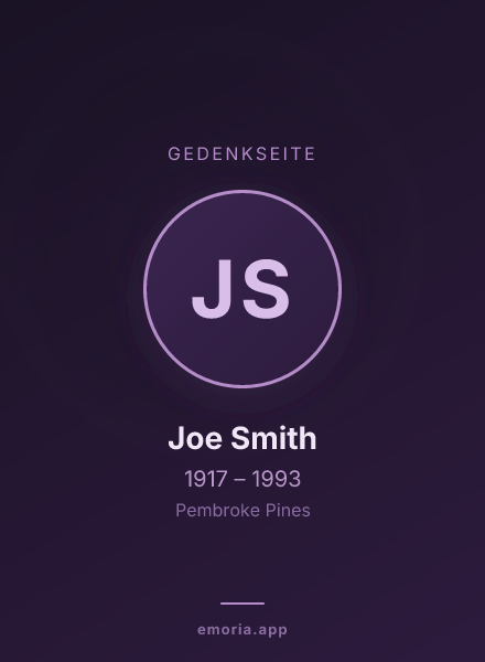 Gedenkportrait von Joe Smith