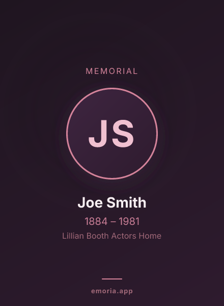 Memorial portrait of Joe Smith