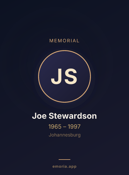 Memorial portrait of Joe Stewardson
