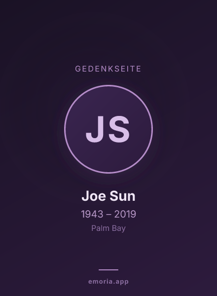 Gedenkportrait von Joe Sun