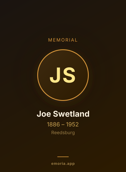 Memorial portrait of Joe Swetland