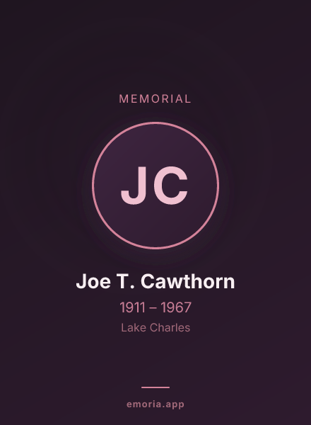 Memorial portrait of Joe T. Cawthorn