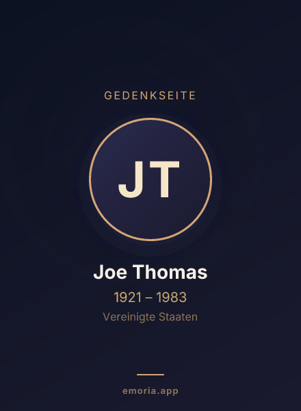 Gedenkportrait von Joe Thomas