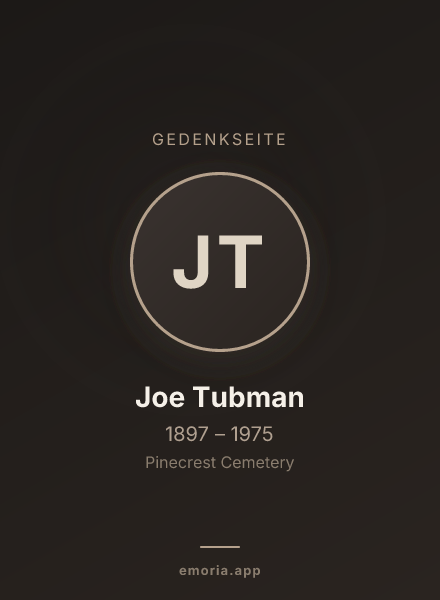 Gedenkportrait von Joe Tubman