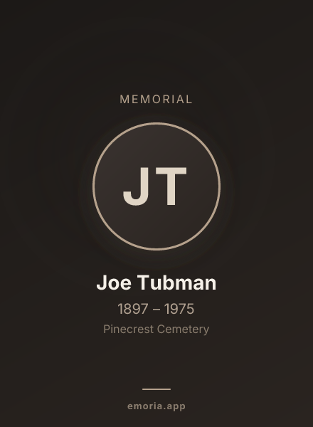Memorial portrait of Joe Tubman