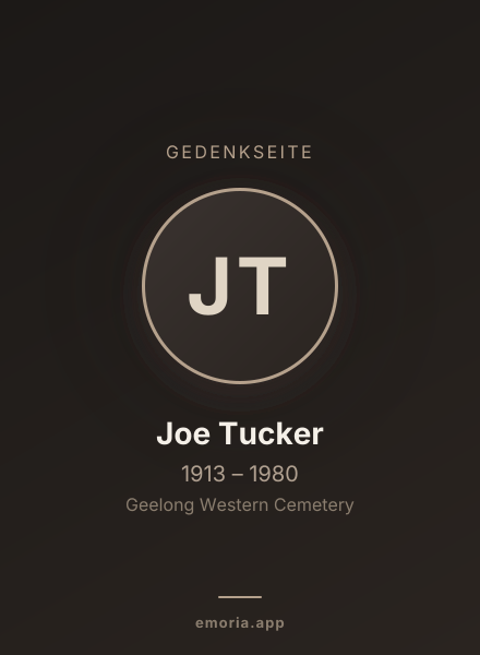 Gedenkportrait von Joe Tucker