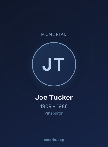 Memorial portrait of Joe Tucker