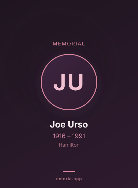 Memorial portrait of Joe Urso