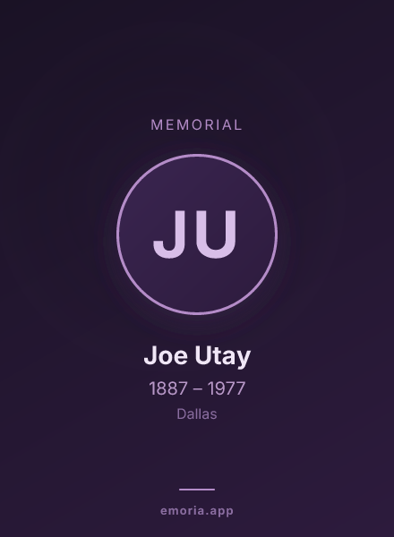 Memorial portrait of Joe Utay