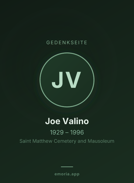 Gedenkportrait von Joe Valino