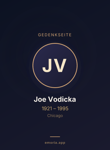 Gedenkportrait von Joe Vodicka