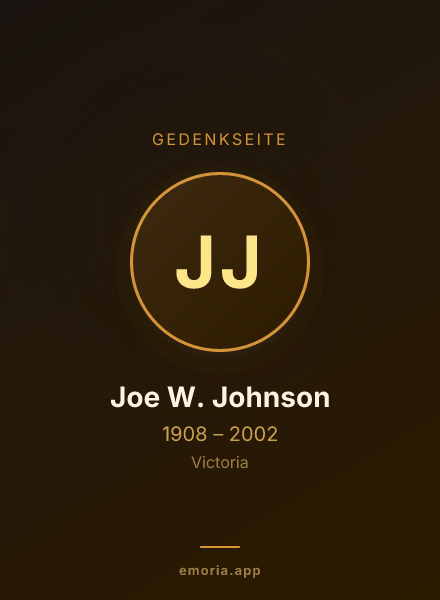 Gedenkportrait von Joe W. Johnson