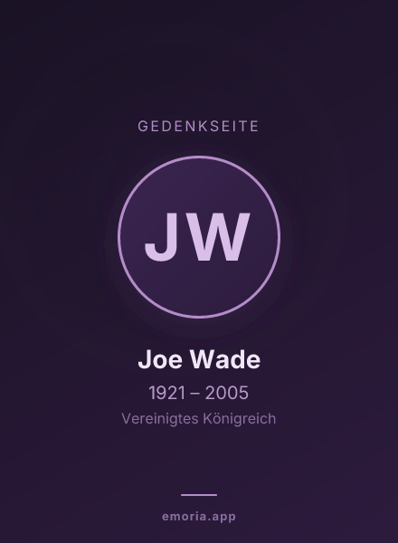 Gedenkportrait von Joe Wade