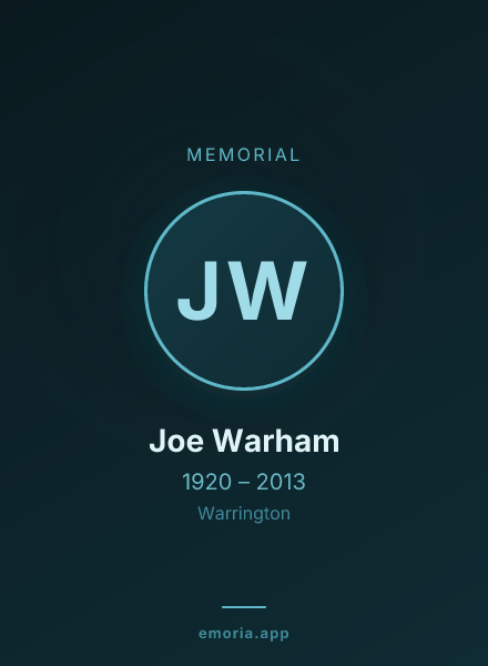 Memorial portrait of Joe Warham