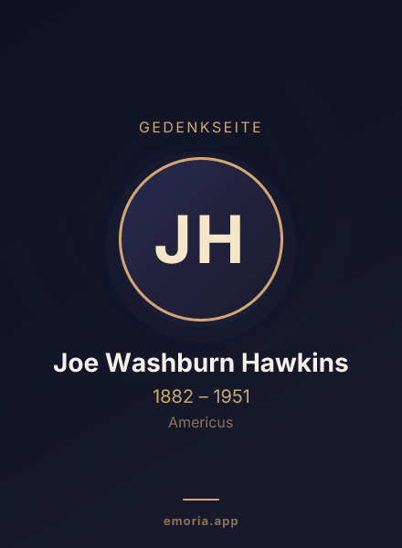 Gedenkportrait von Joe Washburn Hawkins