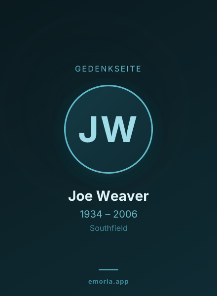 Gedenkportrait von Joe Weaver