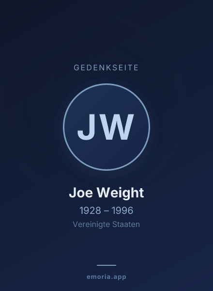 Gedenkportrait von Joe Weight