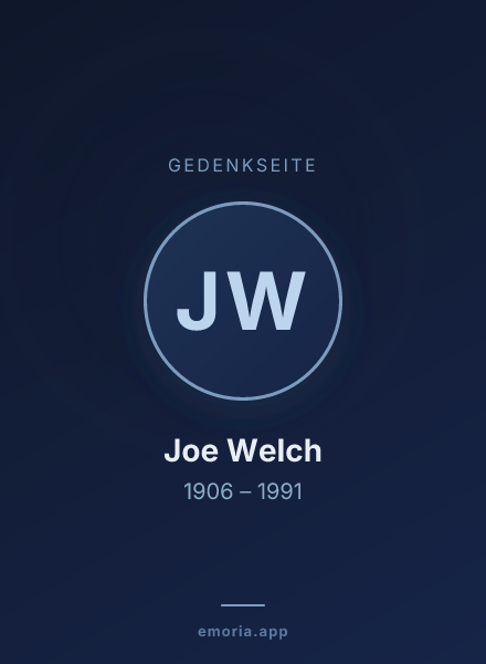 Gedenkportrait von Joe Welch